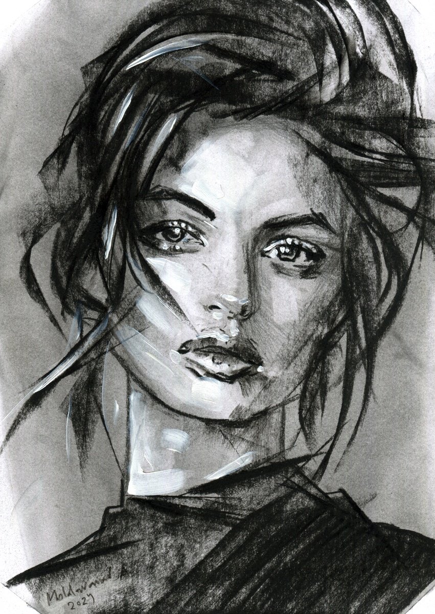 Charcoal portrait number 5 by Alexander Moldavanov