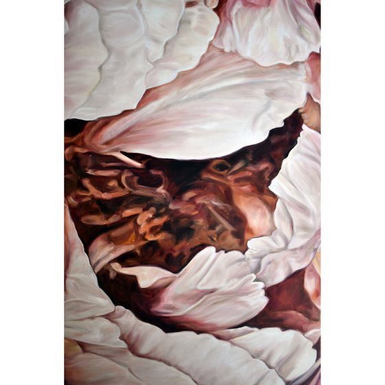 Huge oil painting with peonies Elegant 180 * 120 cm