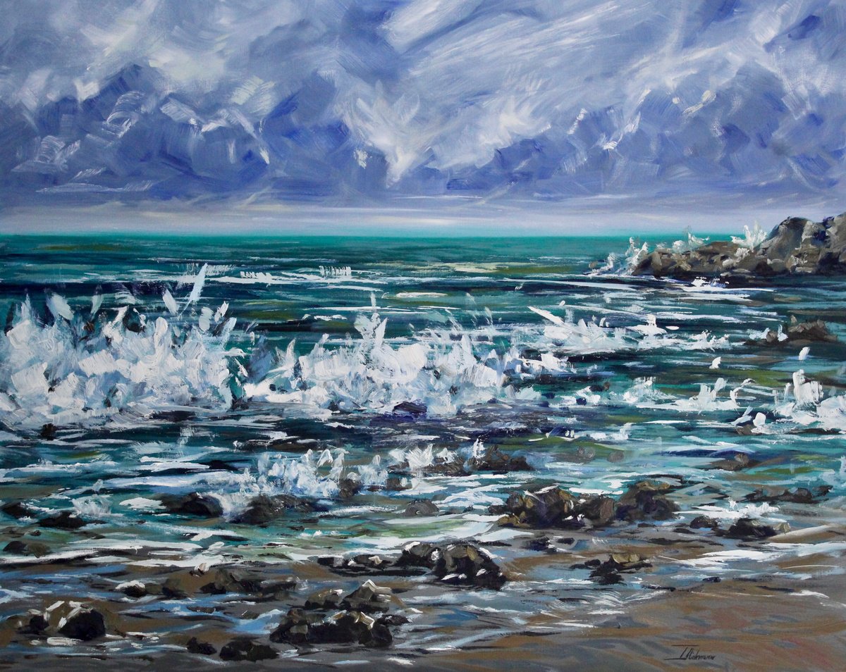 Impressionistic Landscape Oil Painting By Liza Illichmann, 39 X 31", Inner Storm, Original Artwork