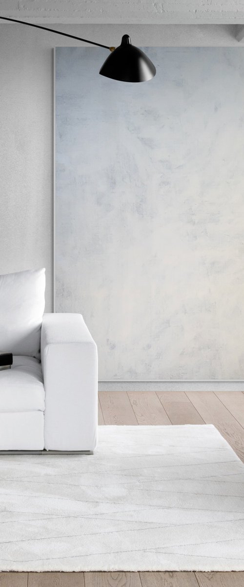 Abstract No. 722 extra large white monochrome minimalism XXL by Anita Kaufmann