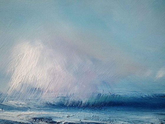 Passing Tempest - Framed Oil, Emotional Art, Seascape