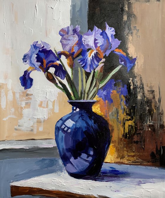 Purple Iris Still Life.