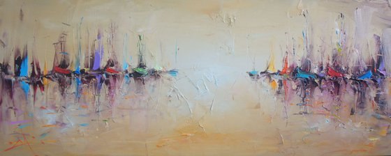 Abstract sea, Abstract Oil Painting on Canvas