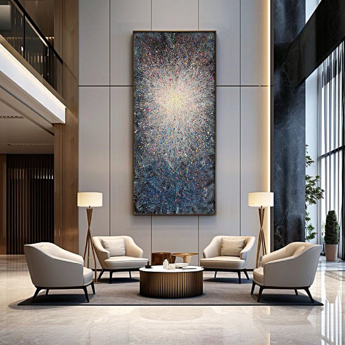 Impressionistic Landscape Painting By Nadiia Antoniuk, 42 X 91", Energy Within - Large Vertical, Original Artwork