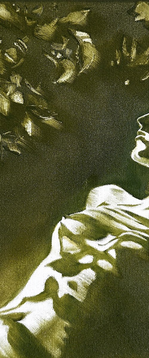 Forest Nymph Awakens - Green Morning Shadows by Julia Shilo