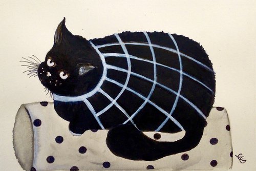 Cat with corset by Eleanor Gabriel