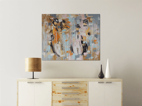 Abstract jazz (80x100cm, oil painting)