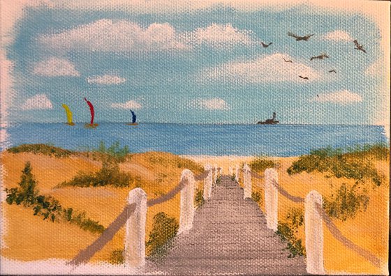 Sold- Miniature 10. The Beach 2 of 4