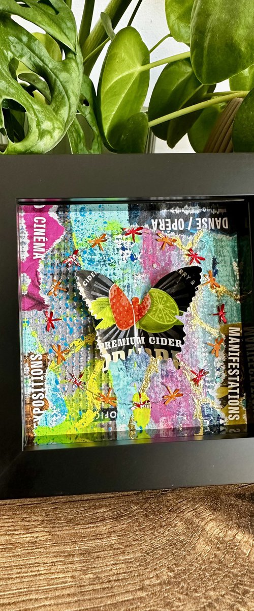 Mini Beauty No17 - Abstract Butterfly in Box by Hernan Reinoso
