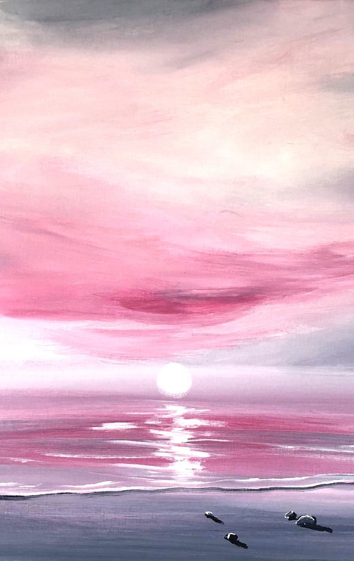 Pink Sunset Sky by Aisha Haider