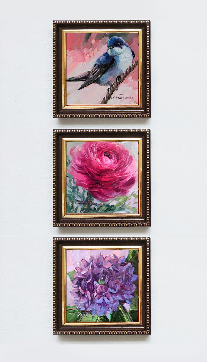 Impressionistic Botanical Oil Painting By Nataly Derevyanko, 5 X 5", True Hope, Original Artwork