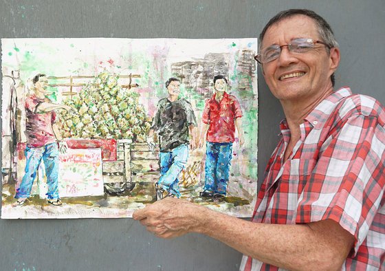 The durian vendors, Malaysia