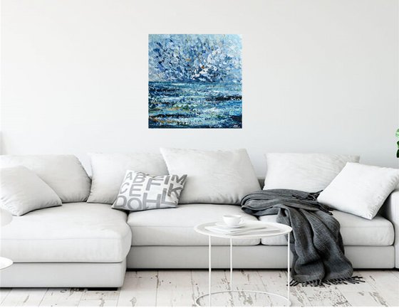 Ocean after the storm - Palette knife seascape painting