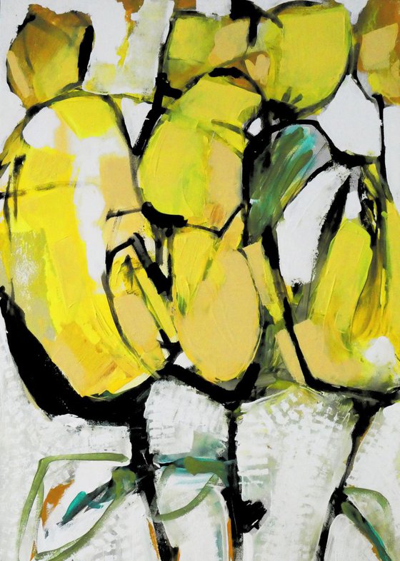 Tulips in Yellow : An Abstract