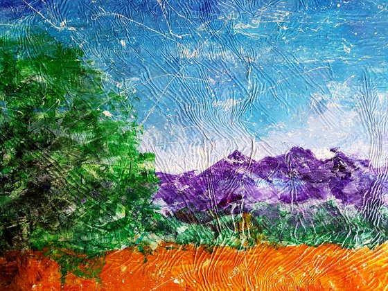 Senza Titolo 195 - abstract landscape - 112 x 86 x 2,50 cm - ready to hang - acrylic painting on stretched canvas