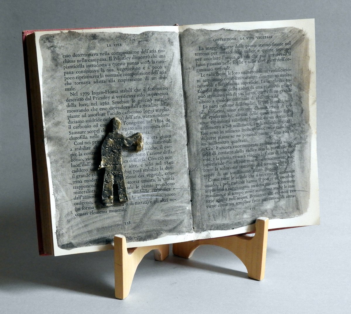 Surrealistic Landscape Sculpture By Paolo Beneforti, 10 X 9", Searching In The Text, Original Artwork