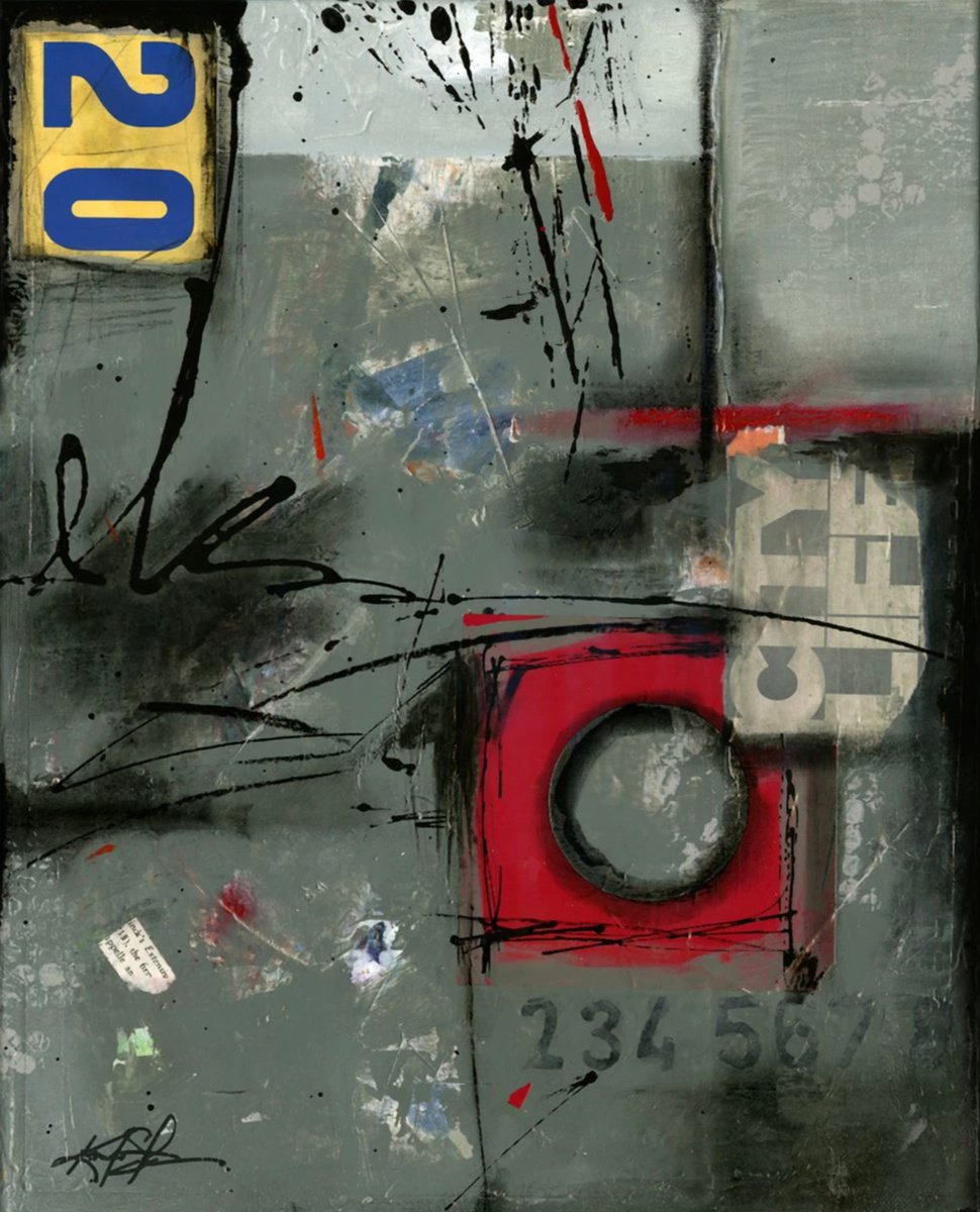 Abstract Painting By Kathy Morton Stanion, 16 X 20", Urban Poetry, Original Artwork