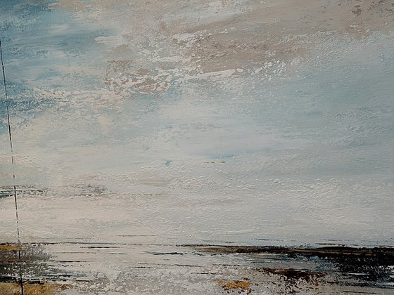 Coastal Veil of Light. Blue Gray Textured