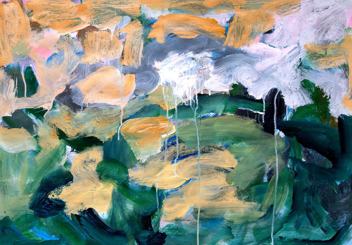  Green Aspects By Elizabeth Anne Fox, 33 X 23, Artwork For Sale On Artfinder