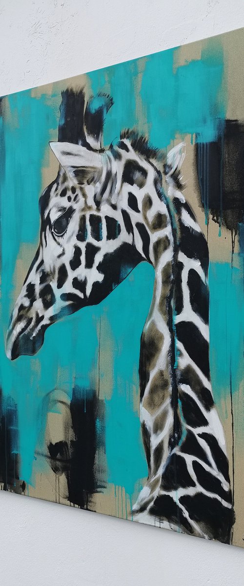 GIRAFFE in Turquoise by Stefanie Rogge