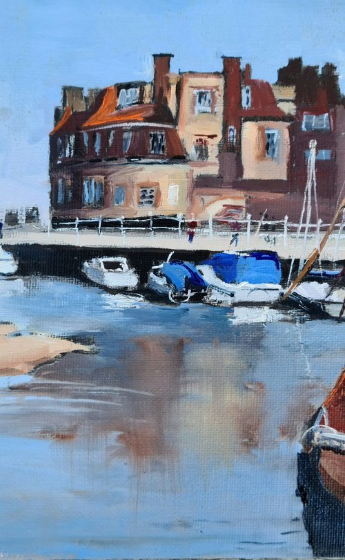 Oil painting of Blakeney Quay by Toni Swiffen