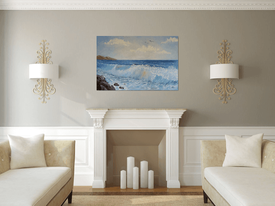 Ocean Waves - large oil painting