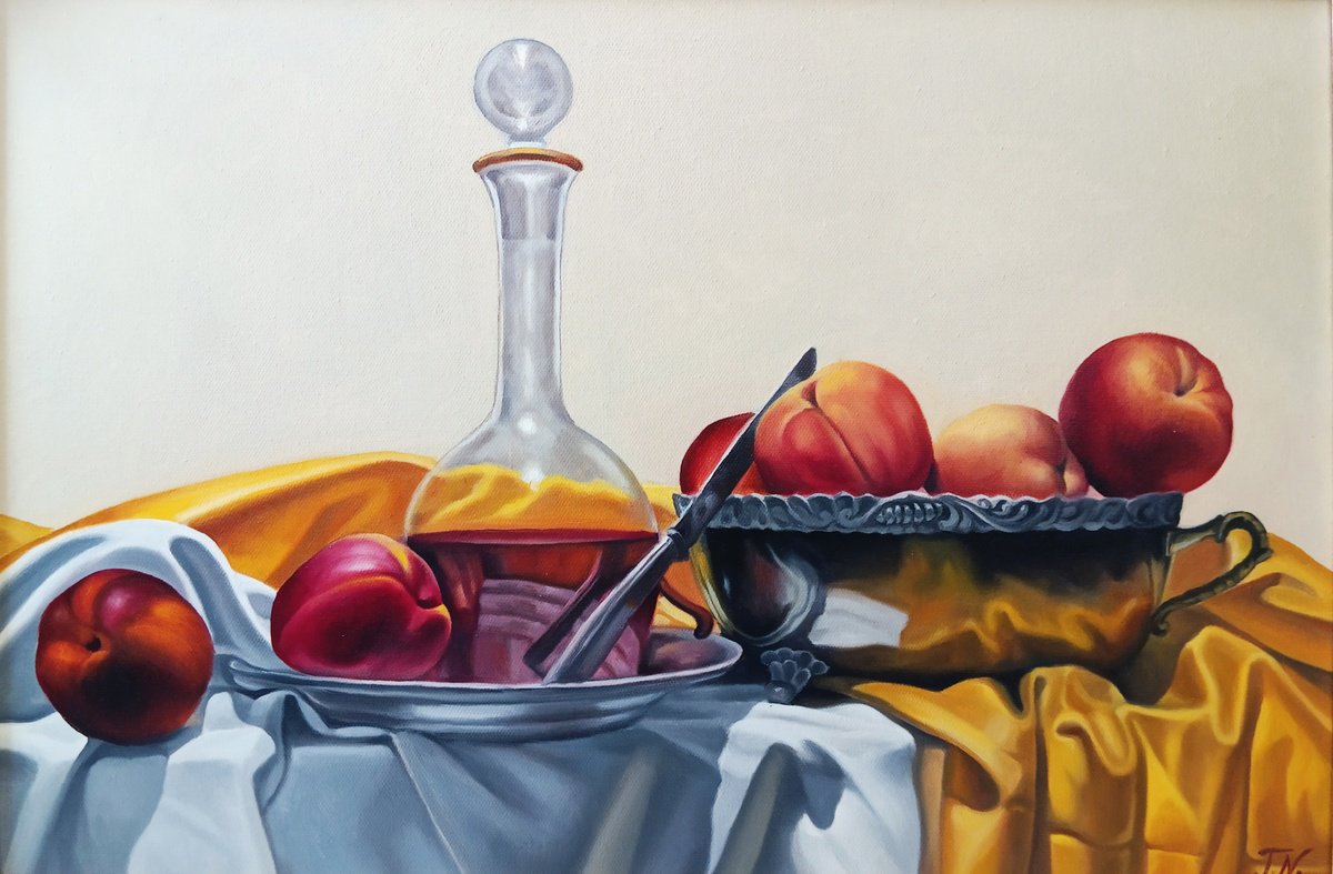 Photorealistic Still Life Oil Painting By Tamar Nazaryan, 24 X 16", Still Life, Original Artwork