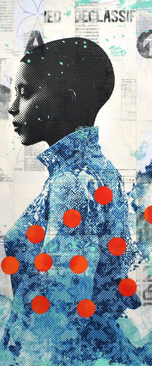 316_Vibrant Blue Portrait with Orange by Manel Villalonga