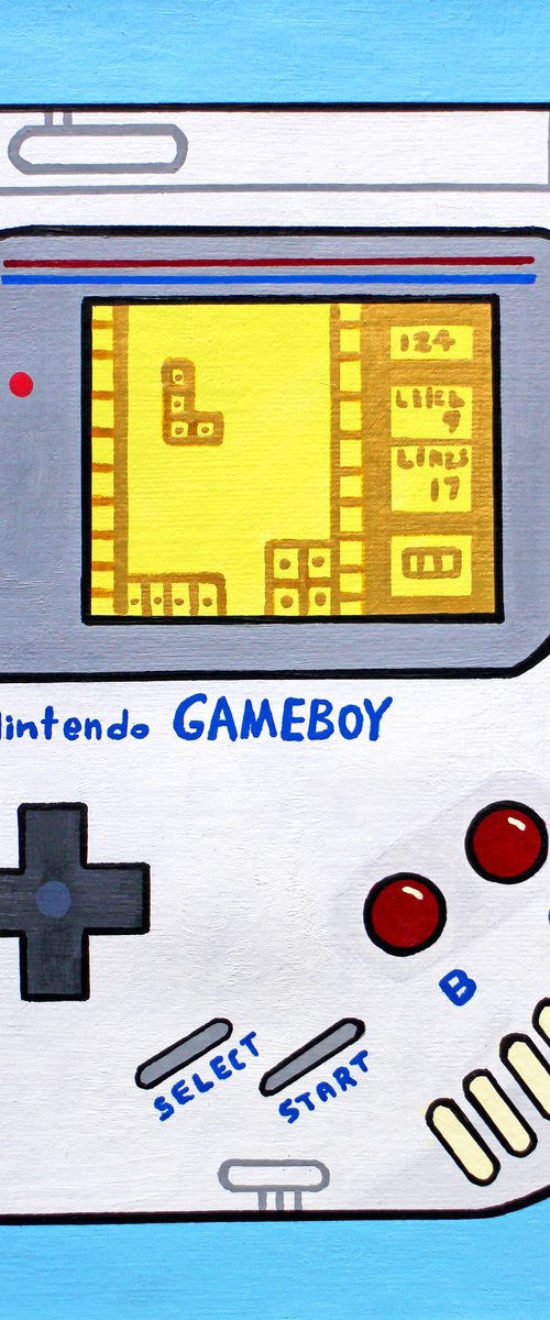 Game Boy Pop A5 Art Painting by Ian Viggars