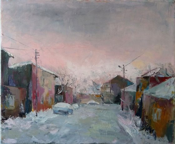 Winter(50x60cm, oil painting, impressionism, ready to hang)