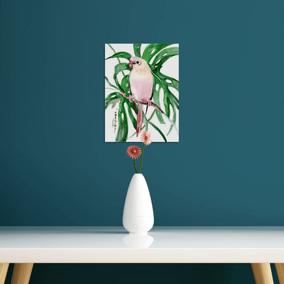 Pineapple Conure Parakeet, Parrot painting