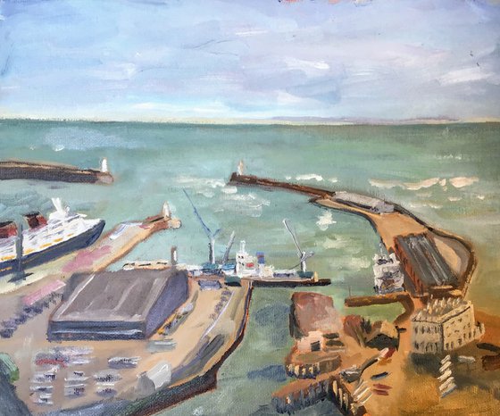 Dover Western Docks An original oil painting