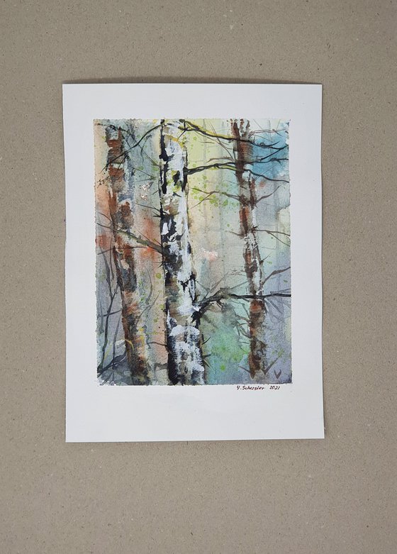 20/20 ORIGINAL WATERCOLOR painting. Trees series