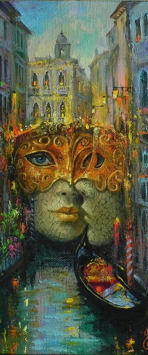 "Venice for two" Original painting Oil on canvas Home decor by Yurii Novikov