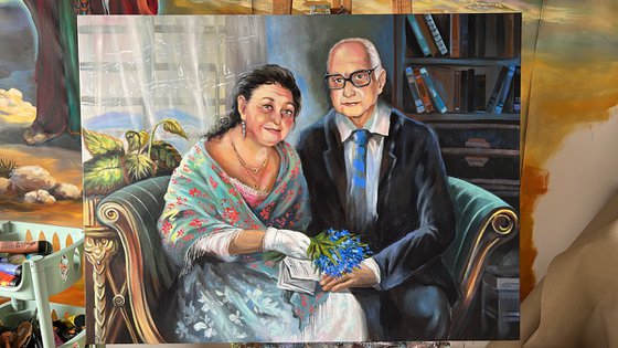 Married couple (portrait commission  from a photo)