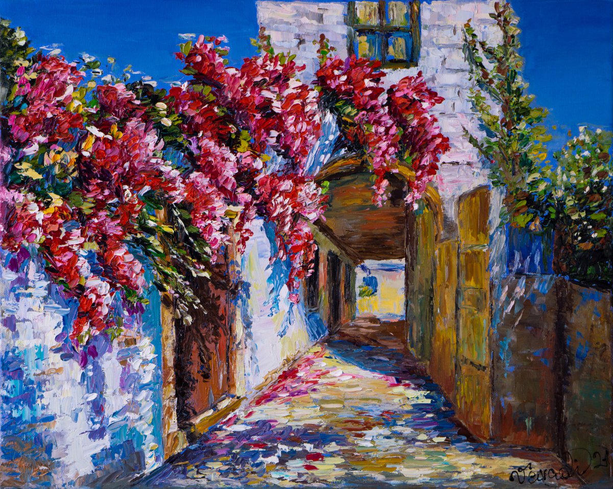 Blooming lane somewhere in Italy by Catherine Varadi