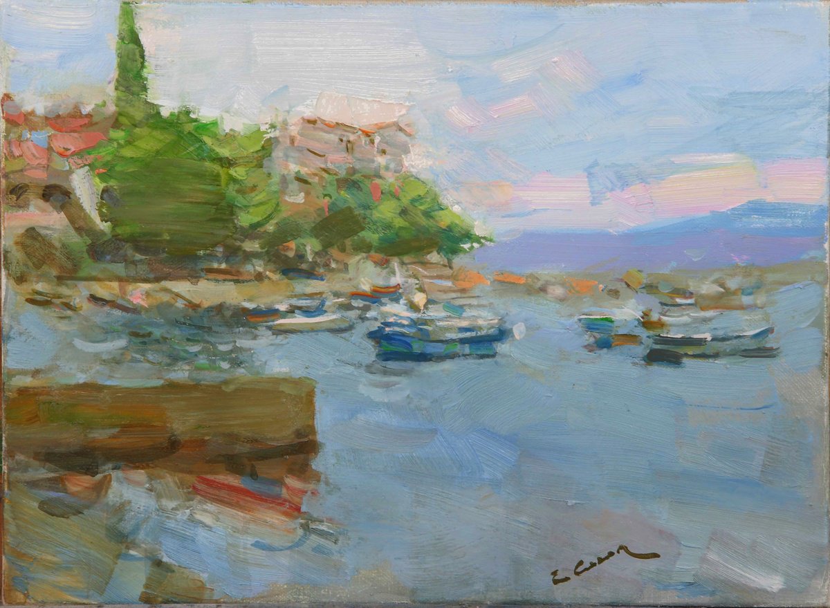 Expressive Oil Painting , Beautiful Boats By Eugene Segal, 16 X 12, Artwork For Sale On Artfinder