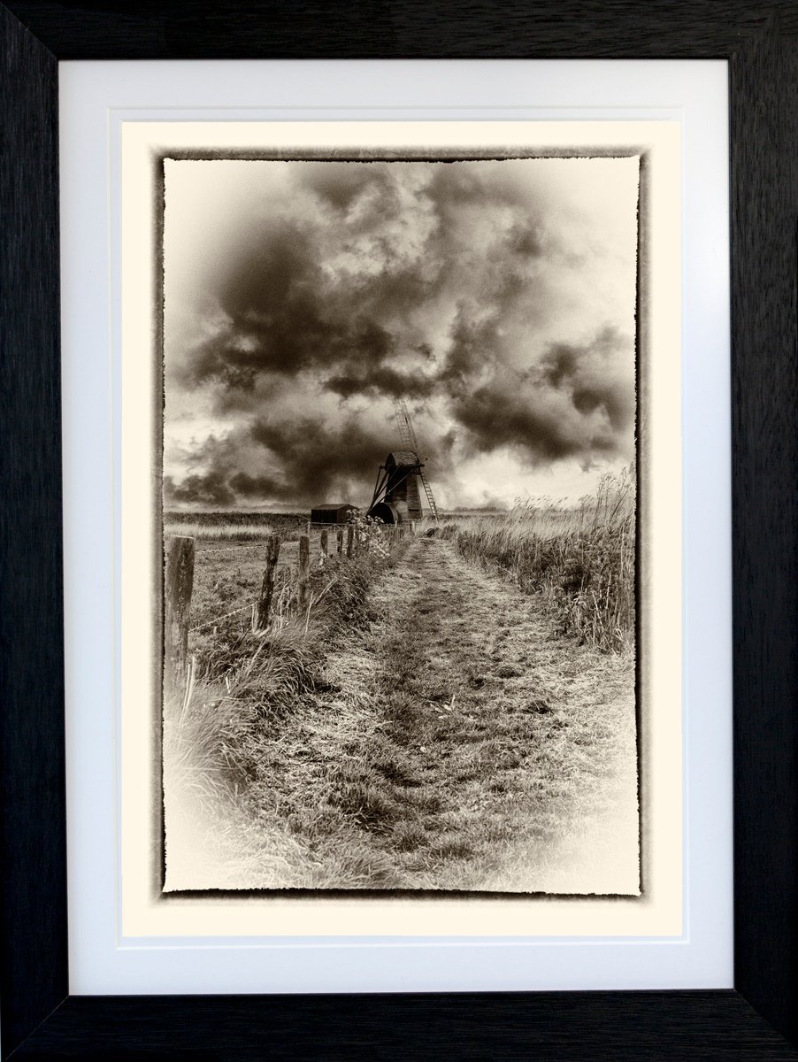 Photorealistic Landscape Photograph By Michael Mchugh, 19 X 25", Herringfleet Mill - Antique, Original Artwork