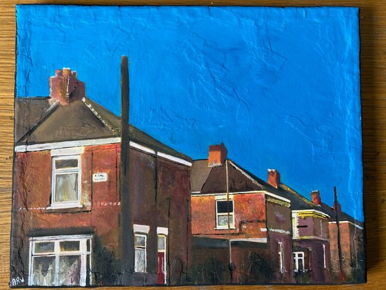 Blue Sky Over Terraced Houses