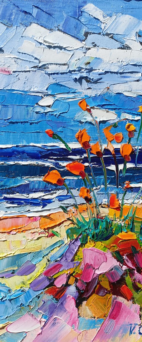 Poppies on the coast by Vanya Georgieva