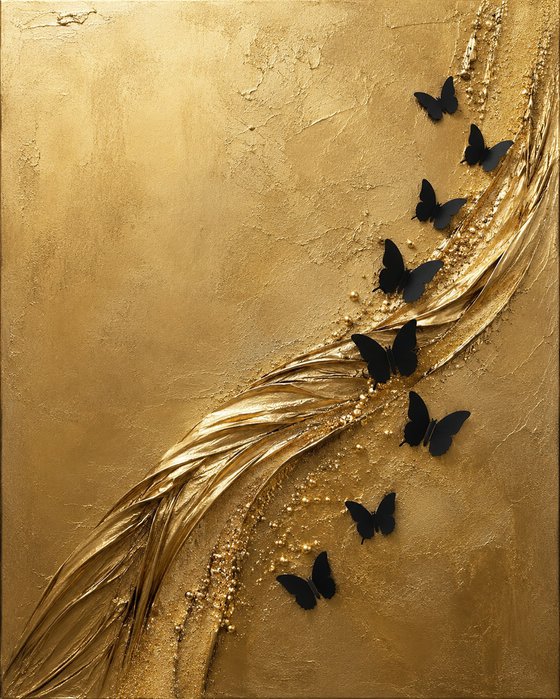 Gold Abstract Butterfly in Reverie