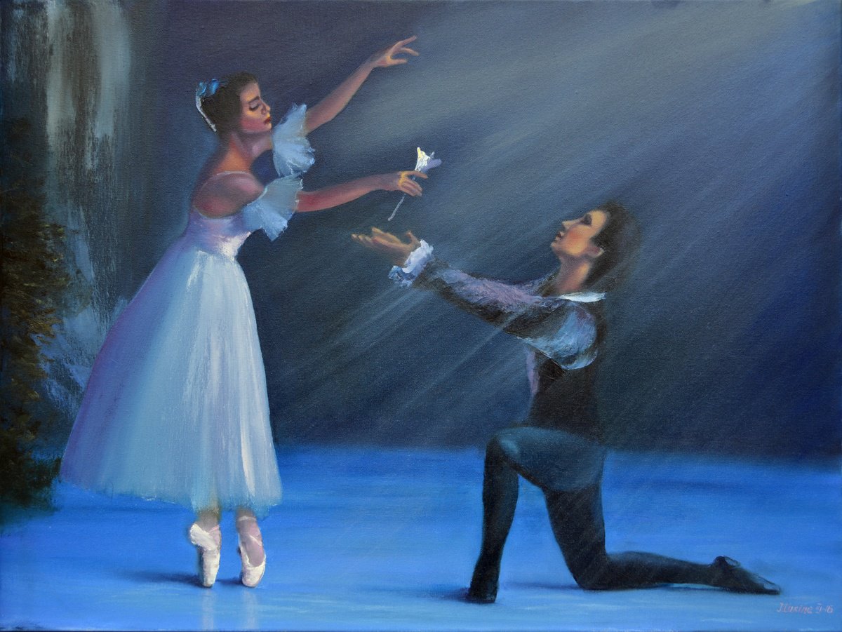 Expressive Portrait Oil Painting By Elena Lukina, 31 X 24, Giselle Soul, Original Artwork