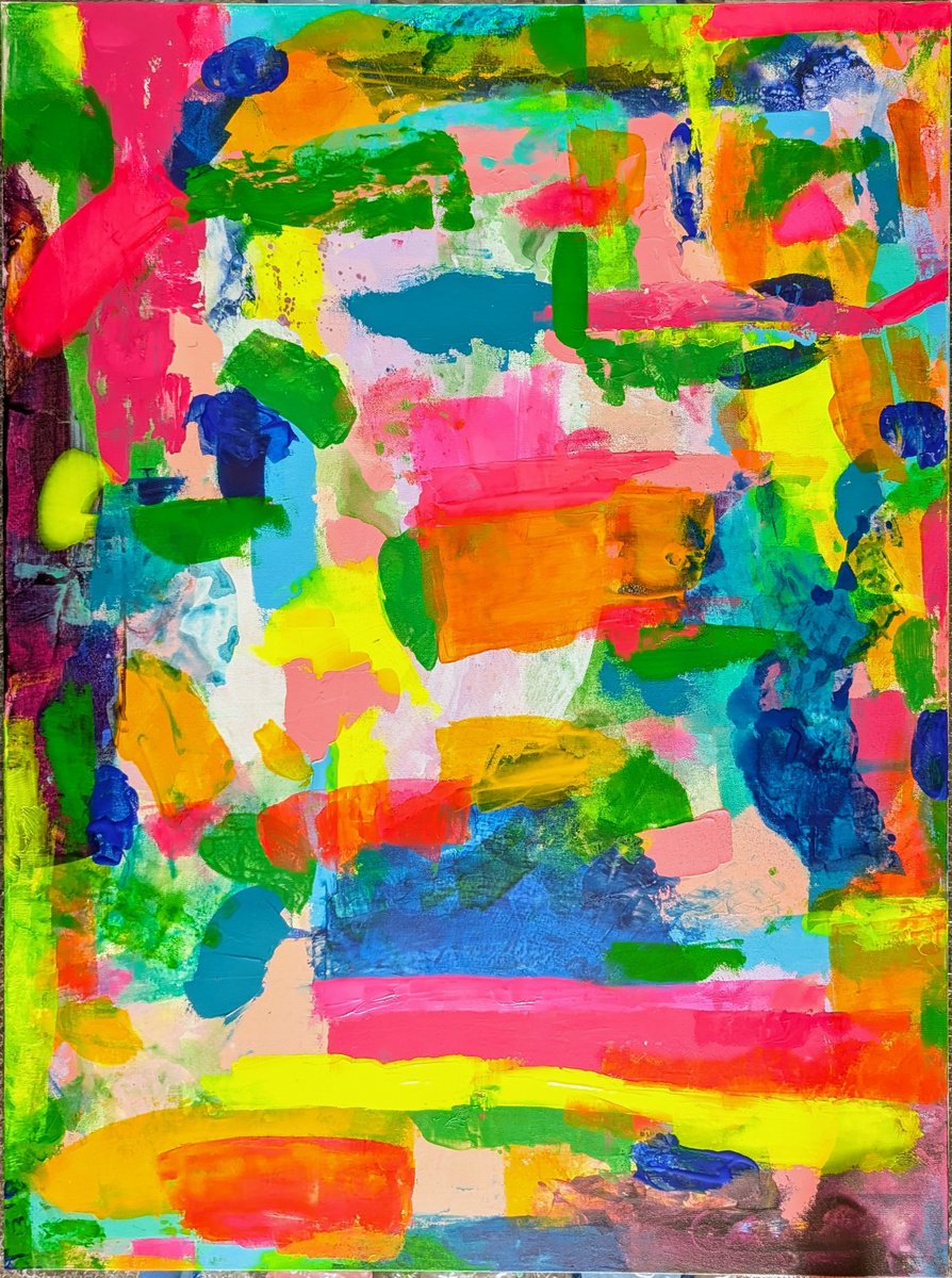 Abstract Painting By Iqra Adam, 36 X 48, Dancing In The Joy, Original Artwork