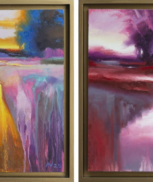 Diptych "ABSTRACT LANDSCAPE" by Oleksii Vylusk