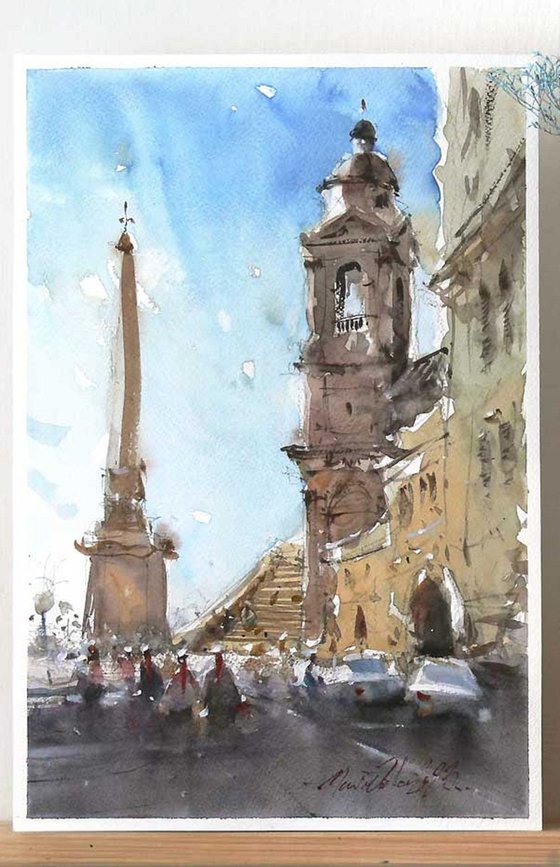 Rome, watercolor art.