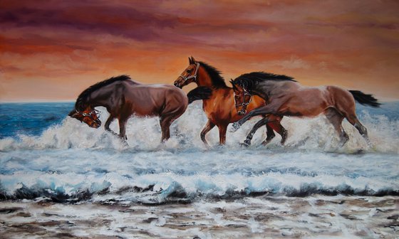 Running horses