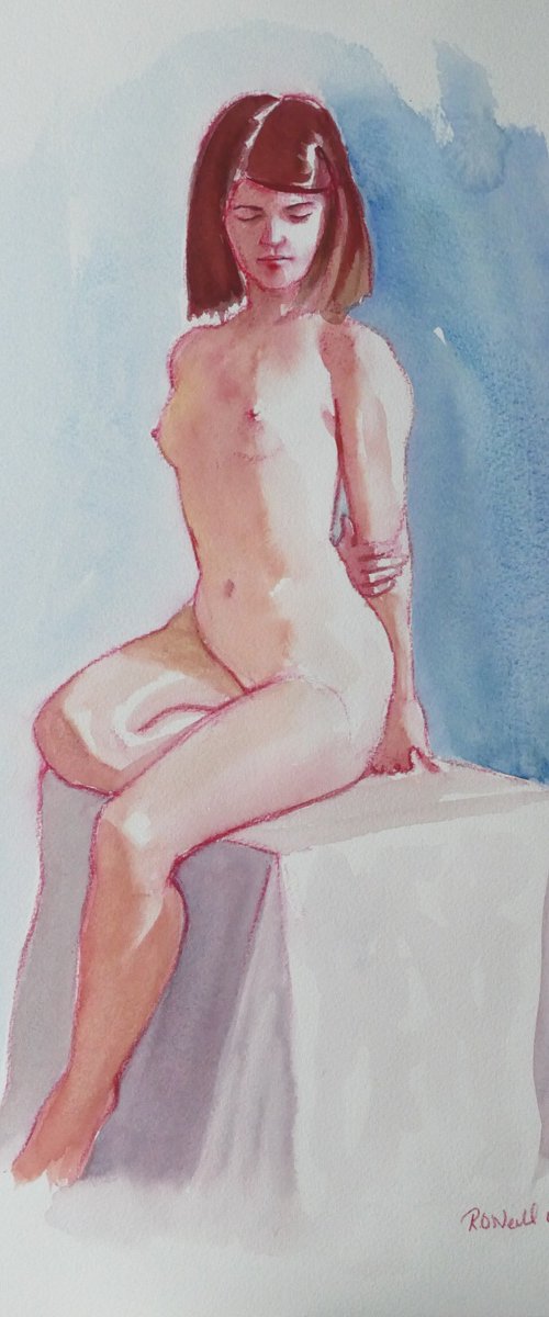 Seated female nude by Rory O’Neill