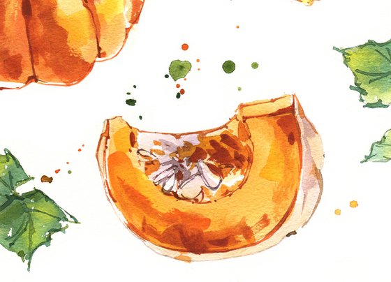 Pumpkin in dotted drops