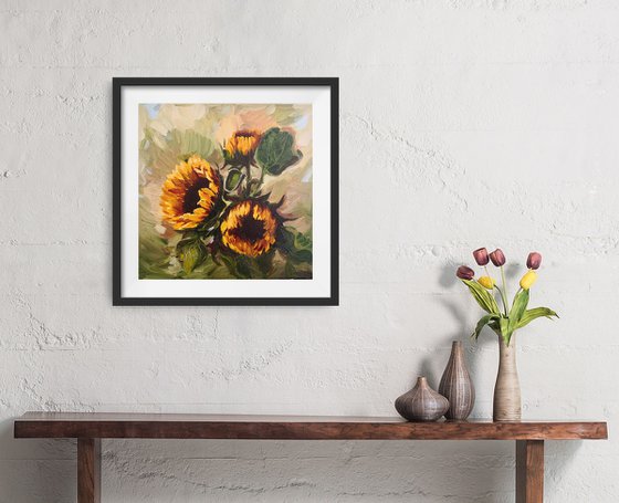 Sunflowers in the garden Painting