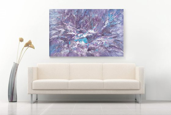 Large painting 100x160 cm unstretched canvas "Moon river" i007 art original artwork by  Airinlea